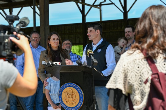 Secretary Rollins at a press conference in PA