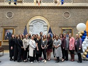 Group of women standing in USDA atrium