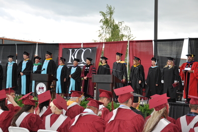 Photo: Rural Development State Director Vicki Walker delivers the commencement address at the 2016 KCC graduation ceremony