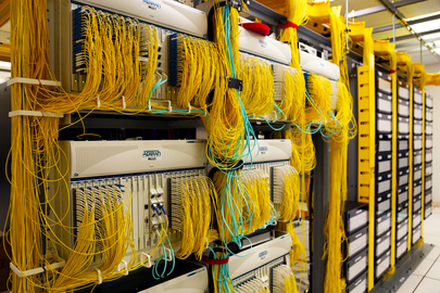 Photo of a broadband server room