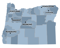 Map: USDA Rural Development offices in Oregon