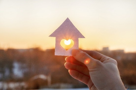 Sun Shining Through Heart of House