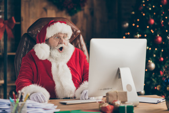 Santa at Laptop