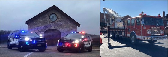 Prairie du Chien Fire Truck and Police Department Cars