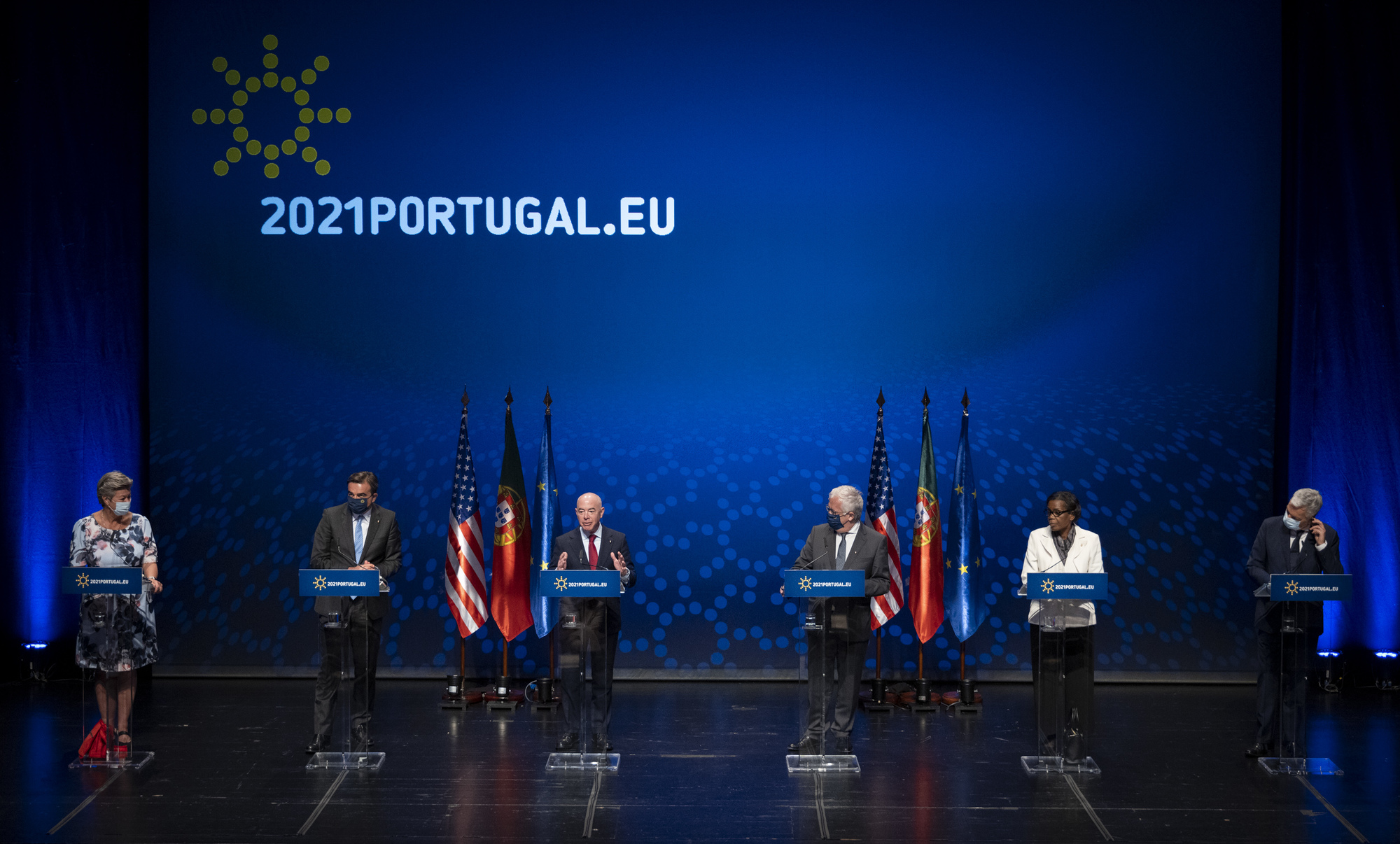 Secretary Mayorkas speaks at the U.S.-EU Justice and Home Affairs Ministerial in Portugal
