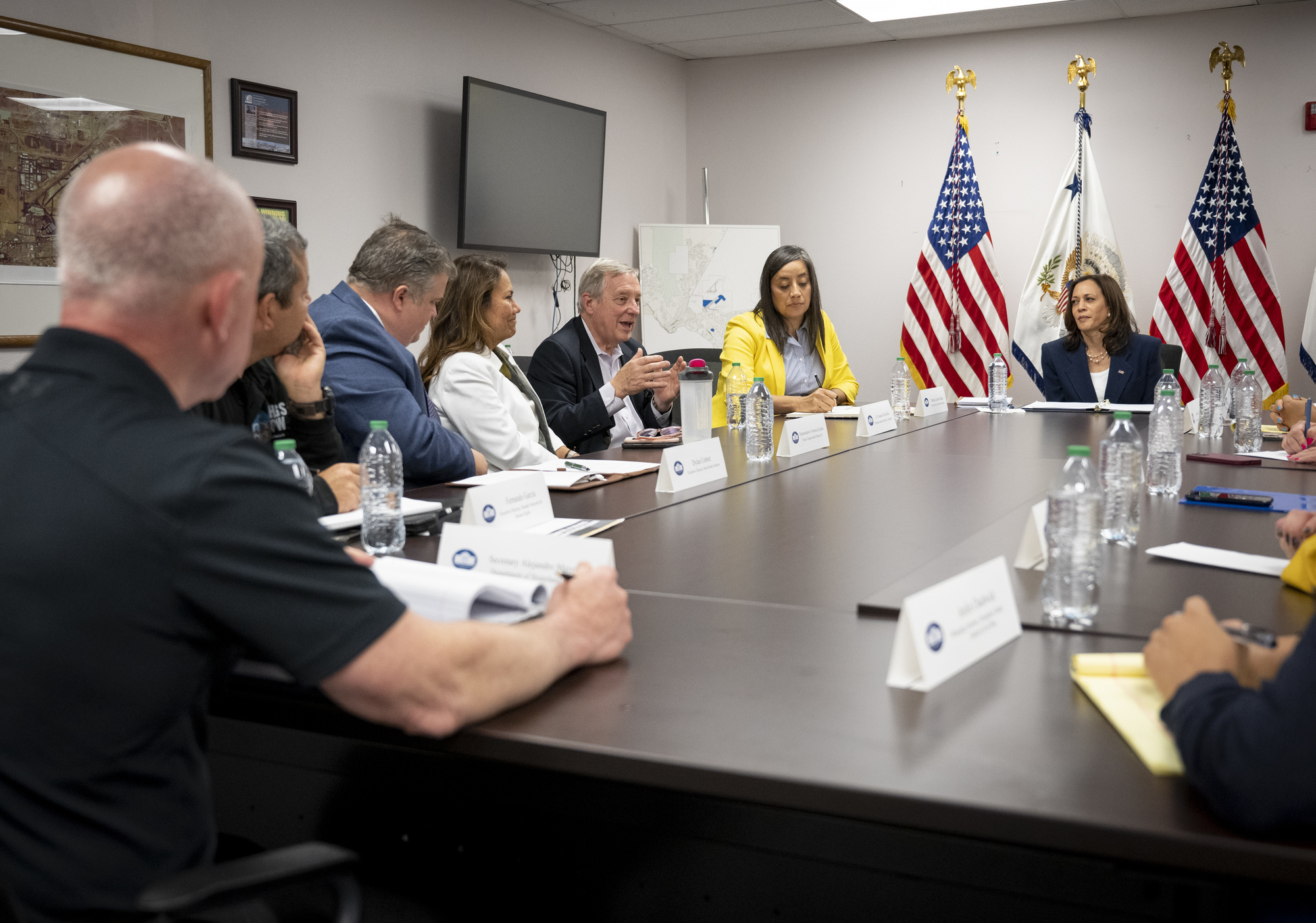 Vice President Harris leads a meeting with El Paso community leaders