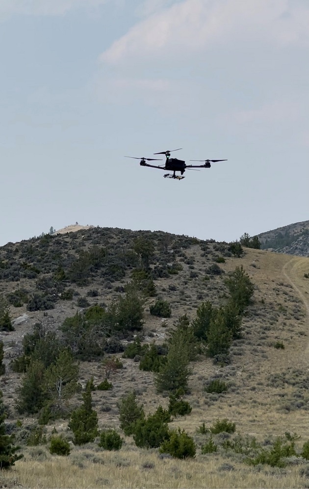 Pilots fly an Alta X unmanned aerial system (UAS)
