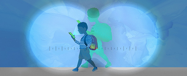 Image of a child walking to school