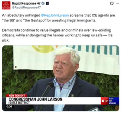 John Larson called ICE law enforcement officers 