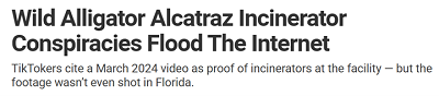 TikTokers implying incinerators are being used at Alligator Alcatraz for nefarious purposes.