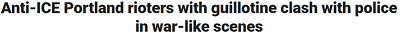 On September 1, protestors gathered outside an ICE facility with a guillotine in violent riots.