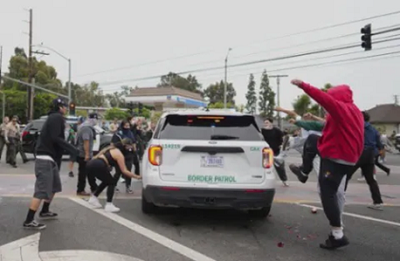 In June, rioters threw rocks and Molotov cocktails and launched fireworks at Border Patrol and ICE law enforcement officers in Los Angles.