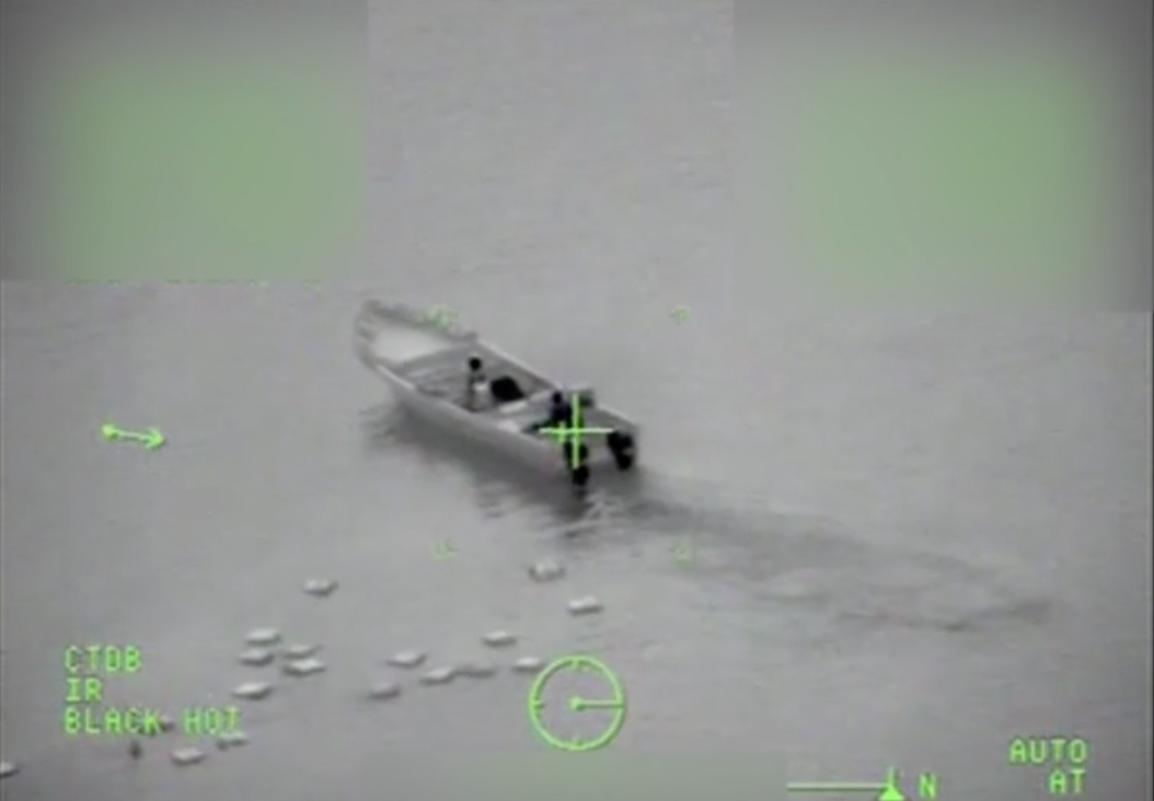 Coast Guard Cutter James and Helicopter Interdiction Tactical Squadron Interdict Suspected Drug Smuggling Vessel