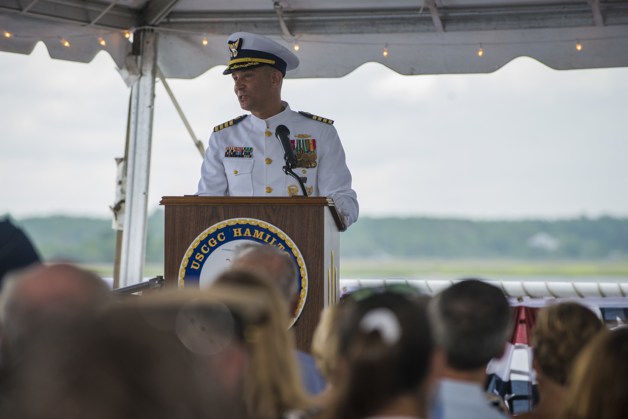 Coast Guard Cutter Hamilton change of command ceremony