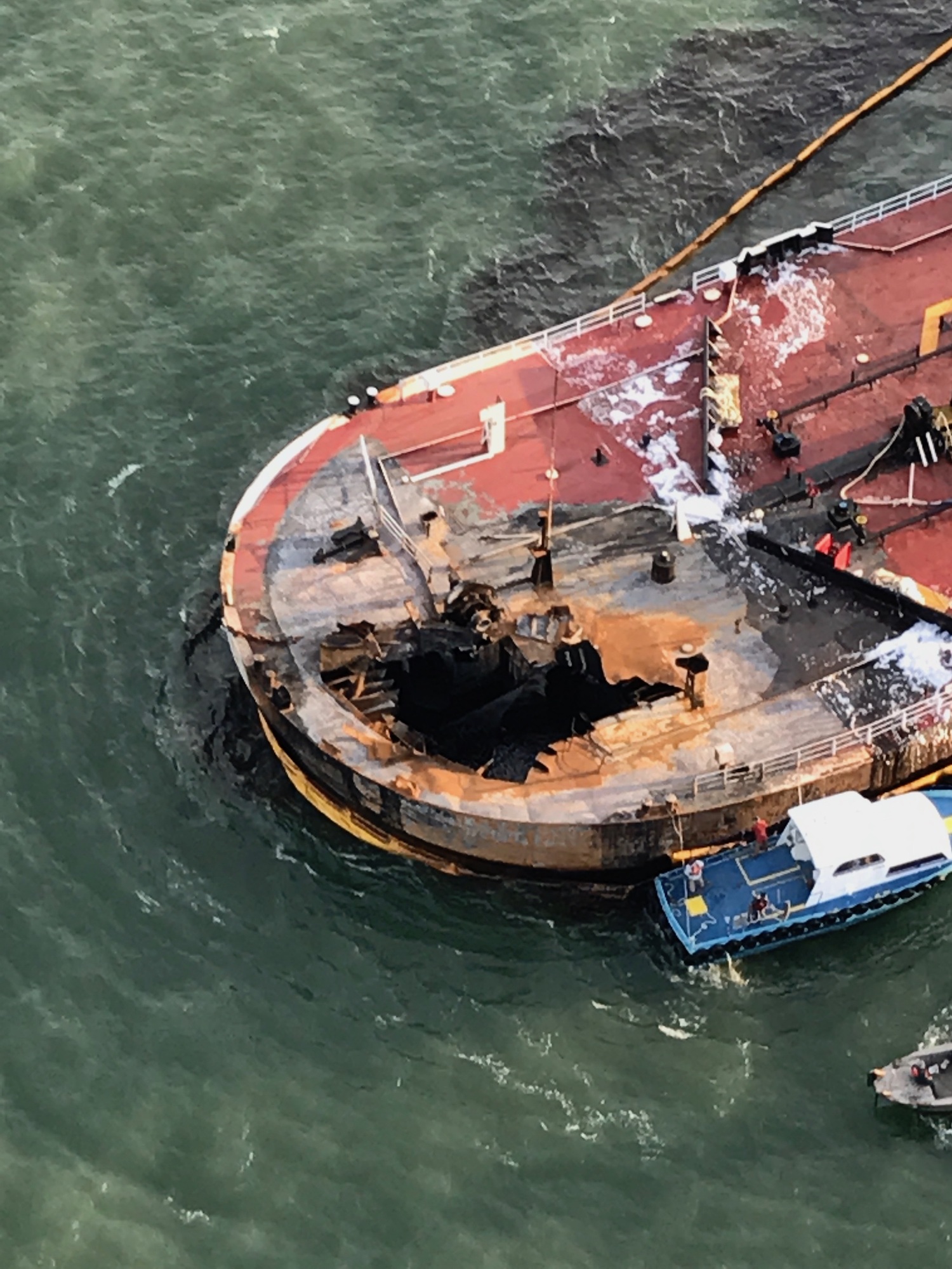 Coast Guard responds to barge fire offshore of Port Aransas, Tx