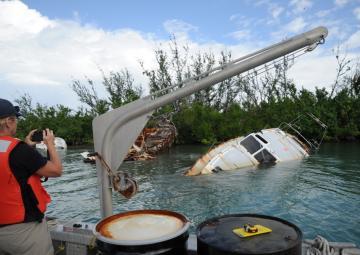 Hurricane Maria response team assesses damaged vessels, environmental concerns in Isleta Marina, Puerto Rico