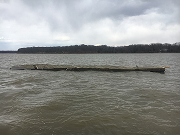 Floating pier in Potomac River