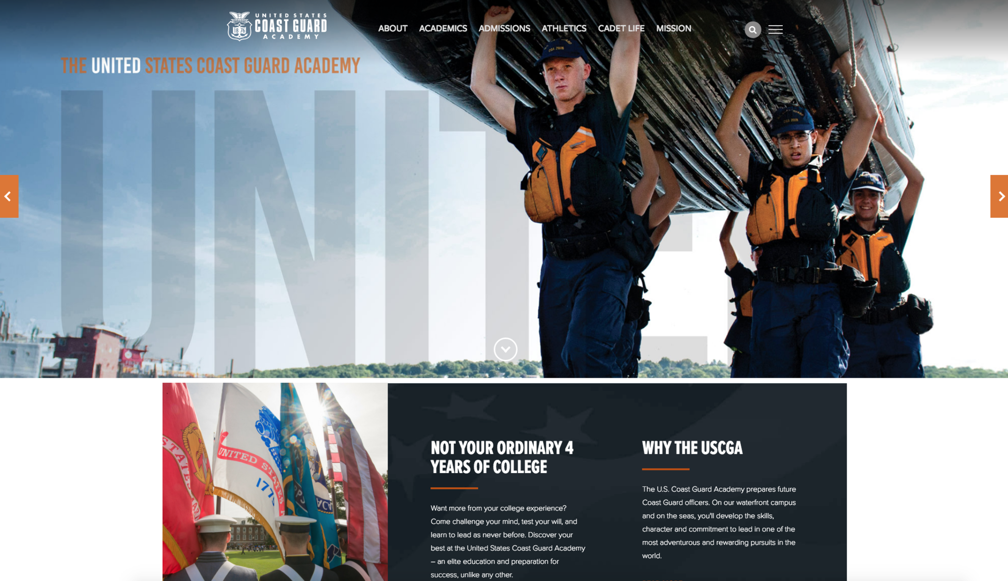 The Coast Guard Academy has redesigned it's website and logo to improve communications. 