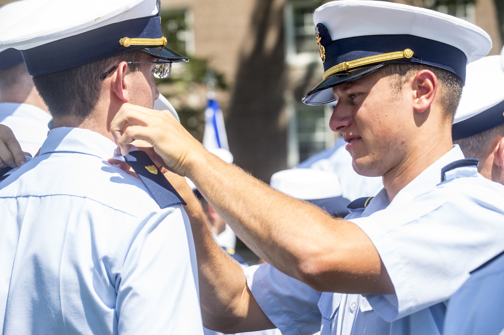 U.S. Coast Guard Academy Class of 2020 cadets received their shoulder boards in a ceremony, Aug 15, 2016. 