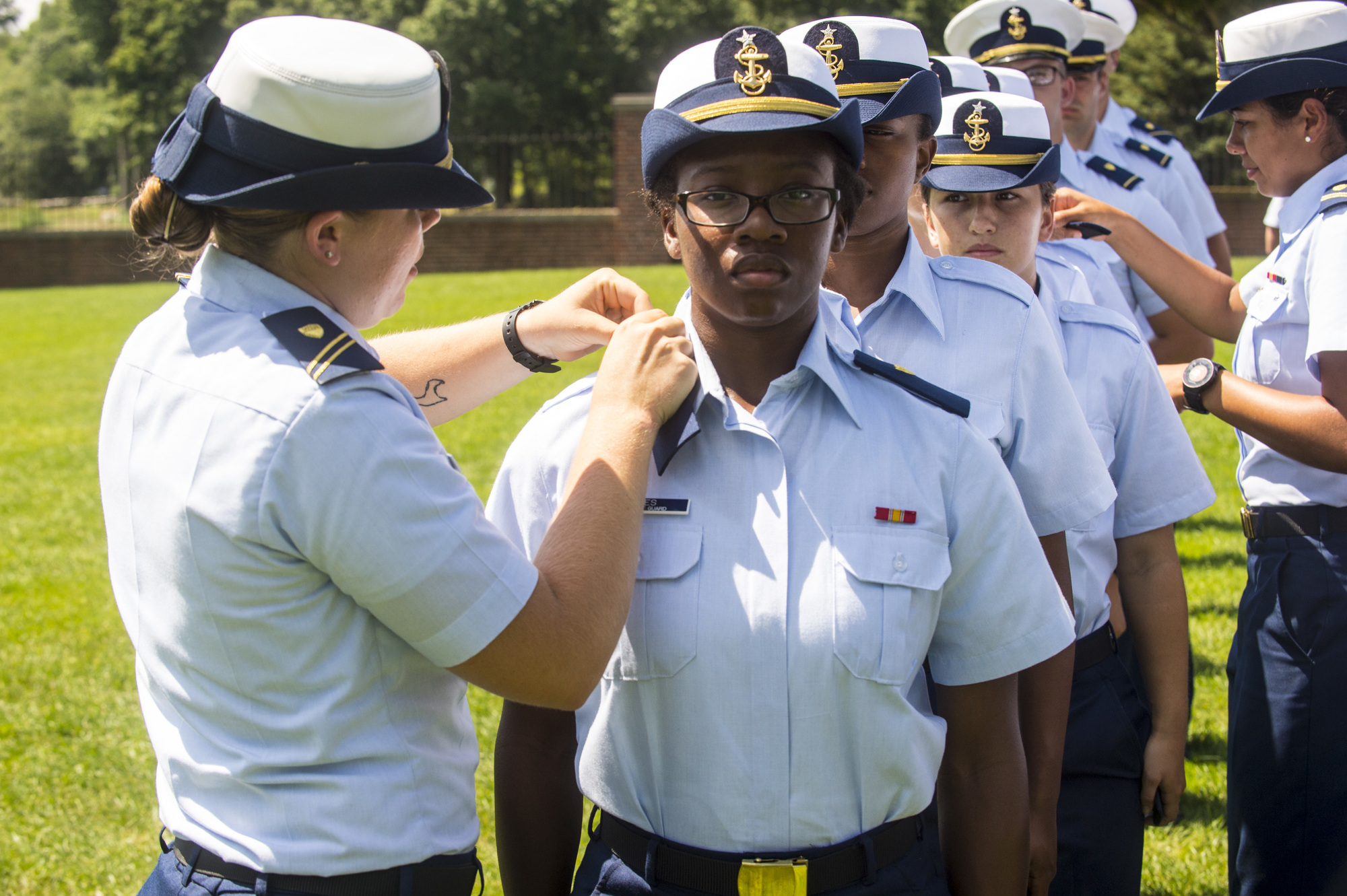 U.S. Coast Guard Academy Class of 2020 cadets received their shoulder boards in a ceremony at the Academy, Aug 15, 2016. 