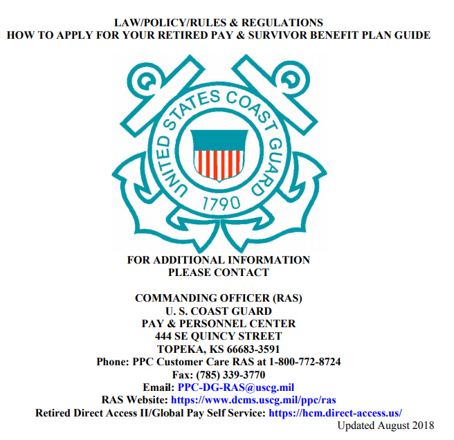 Retirement Forms And Worksheets United States Coast Guard Pay