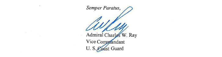 Admiral Charles W. Ray, Vice Commandant, U. S. Coast Guard