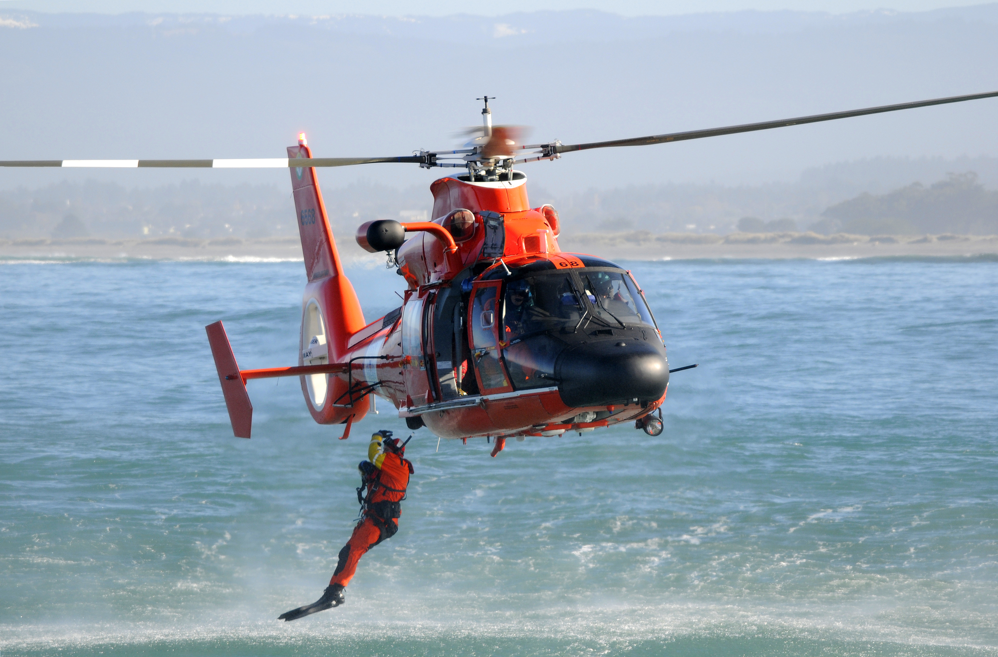 stock photo of a Dolphin helicopter conducting training