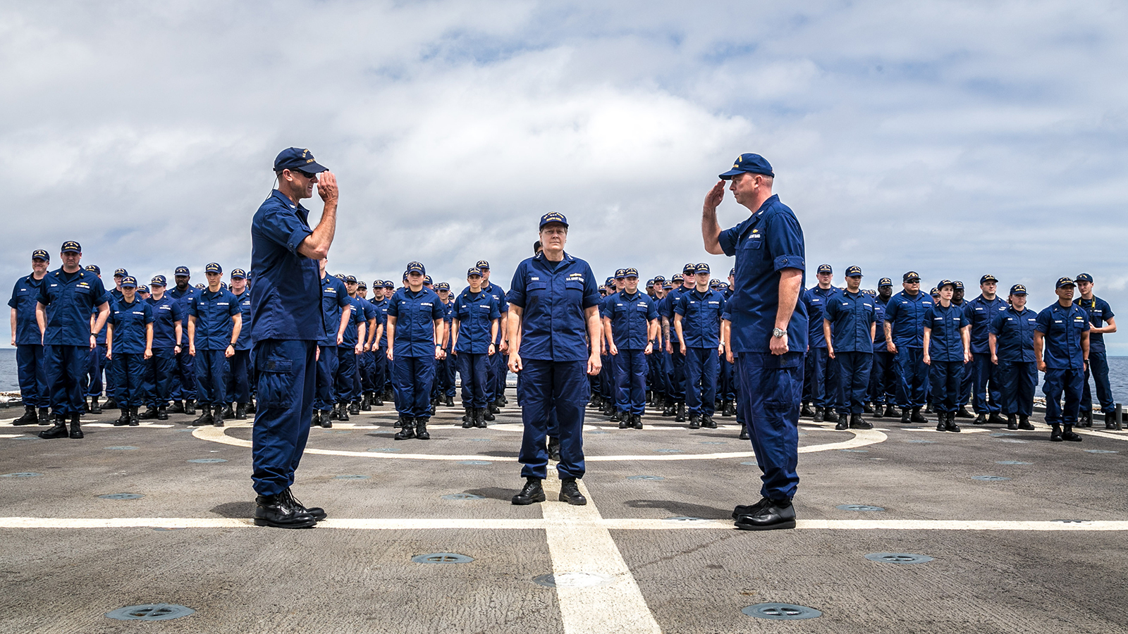 Coast Guard Cutter Stratton holds at-sea change-of-command ceremony
