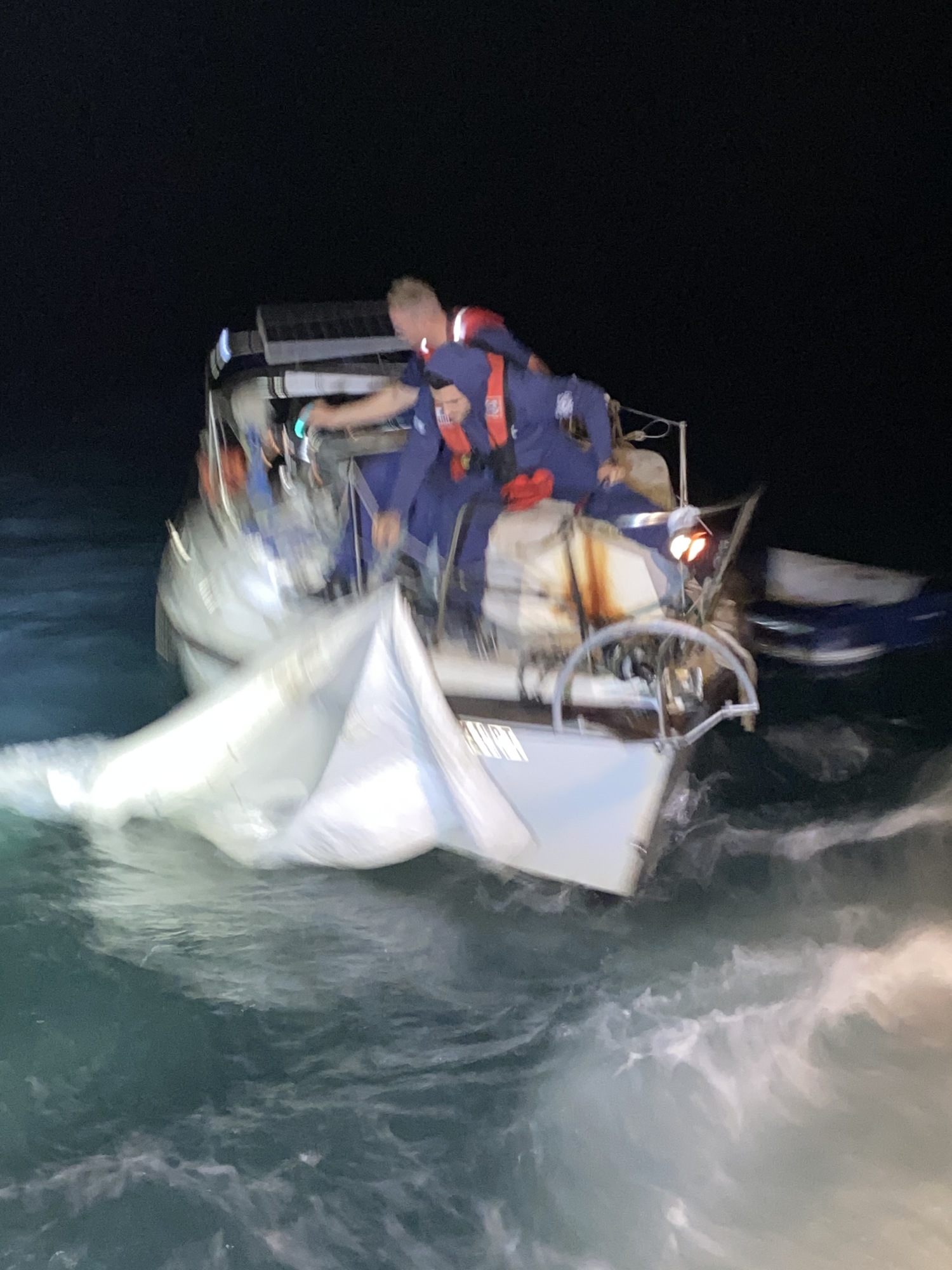 Coast Guard rescues 2 aboard disabled sailing vessel 60 miles northwest of Marathon