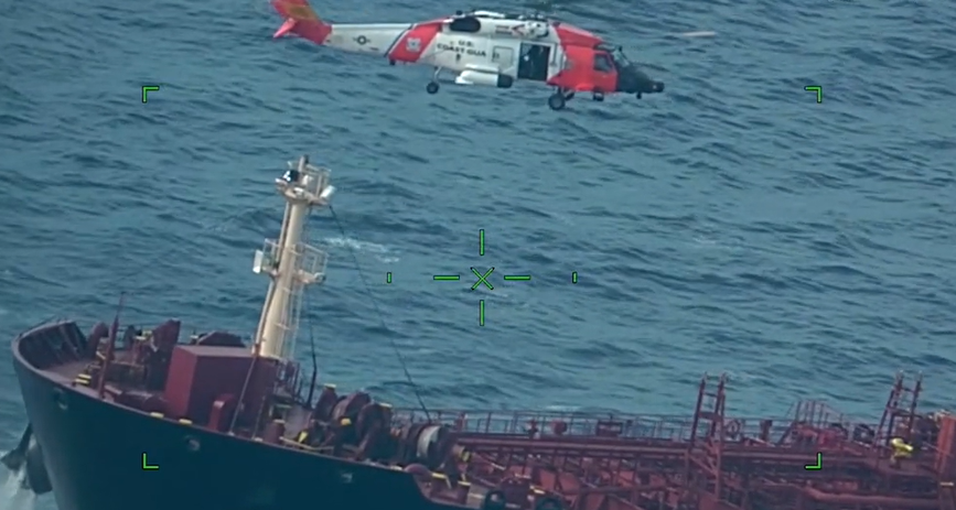 Coast Guard hoists injured mariner approximately 223 miles southeast of Cape Hatteras, North Carolina