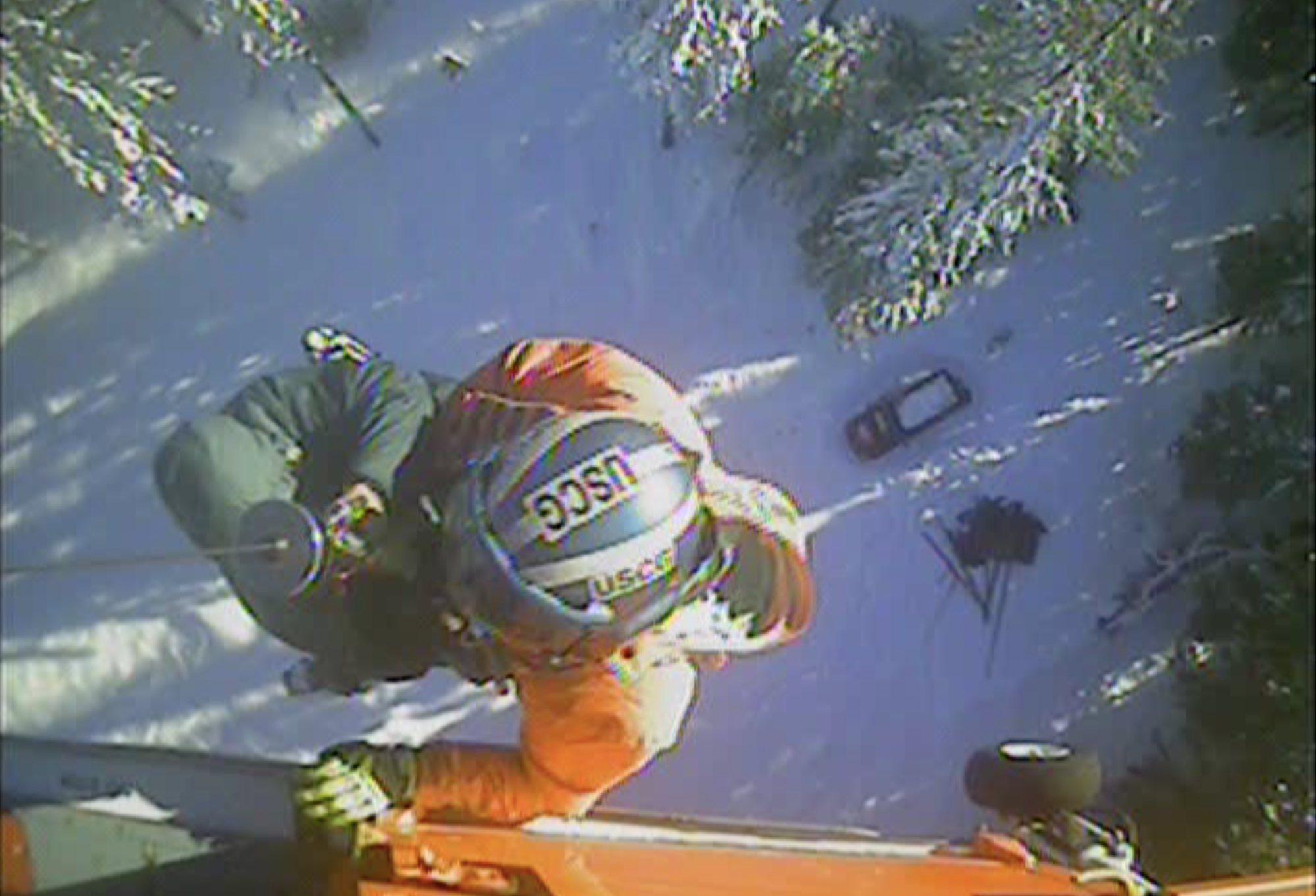 Coast Guard Sector North Bend MH-65 aircrew hoists 2 hikers near Eugene, OR
