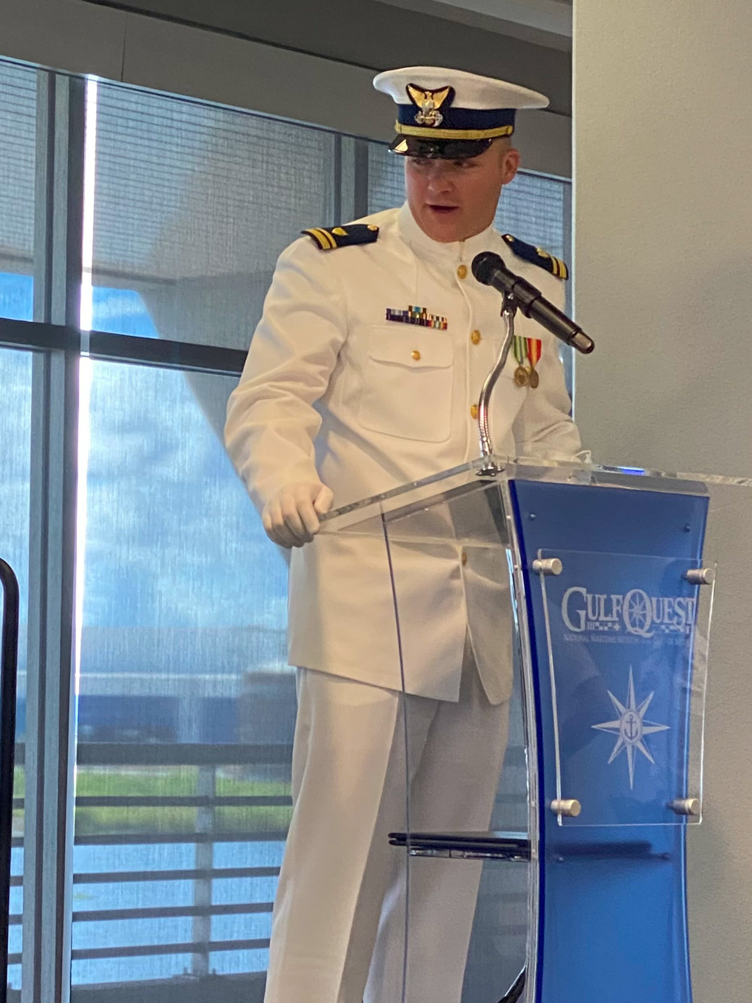 Coast Guard Cutter Dolphin holds change-of-command ceremony near Mobile, Ala.