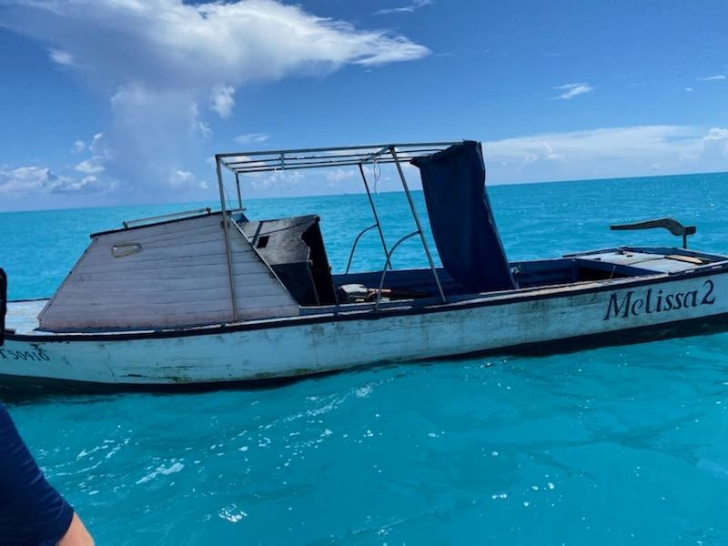 A Coast Guard Station Key West law enforcement crew alerted Coast Guard Sector Key West watchstanders of this disabled fishing vessel about 2 miles south of Key West, Florida, Aug. 24, 2022. The people who were aboard were repatriated to Cuba on Aug. 27, 2022. (U.S. Coast Guard photo)
