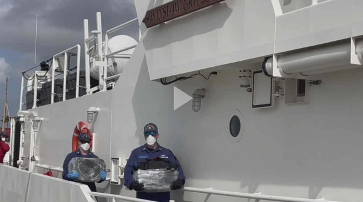 Coast Guard Cutter Winslow Griesser offloads $6.5 million in seized cocaine in San Juan, Puerto Rico