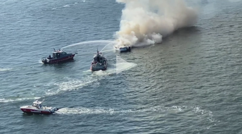 Coast Guard, partner agencies extinguish boat fire in Tampa Bay