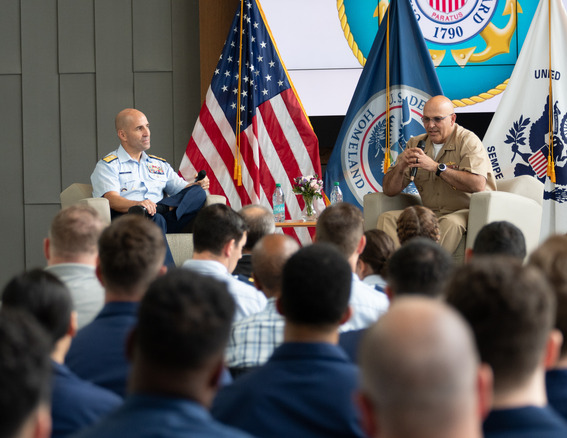 Coast Guard Rear Adm. Jason Tama and Navy Rear Adm. Dennis Velez discuss Hispanic Heritage Month 