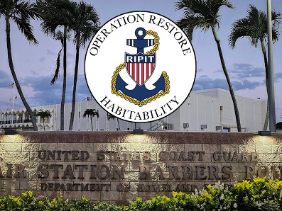 Operation Restore Habitability logo over a photo of a station entrance
