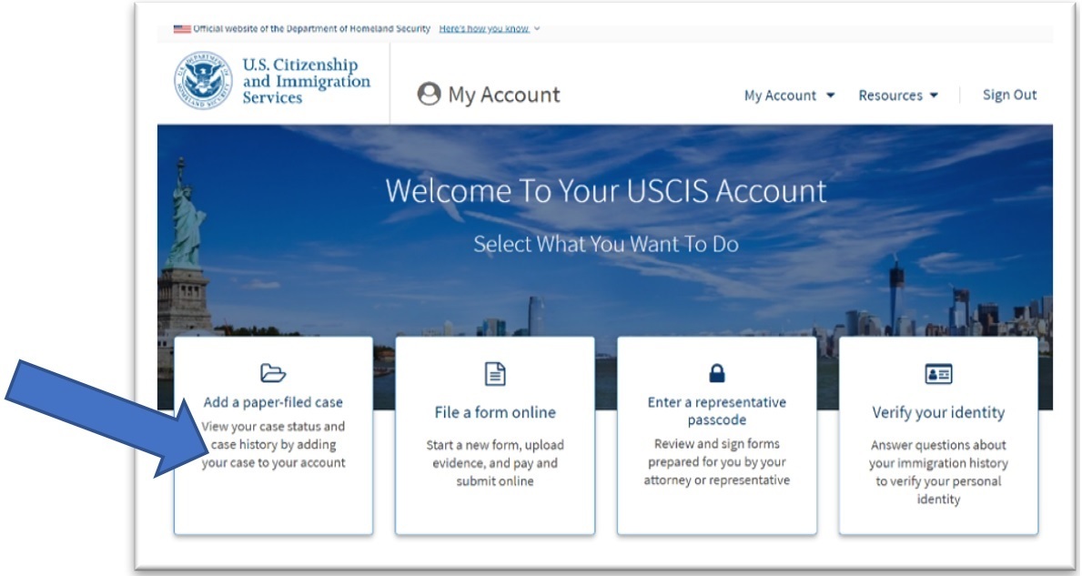 Sign up for a USCIS Online Account