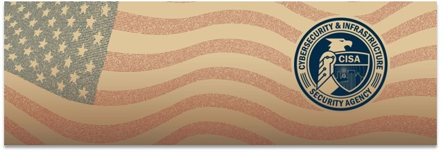 American Flag and CISA Logo