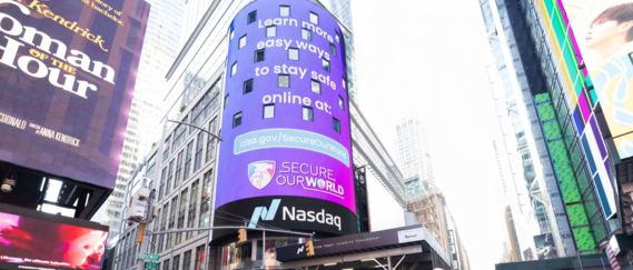 Times Square CISA Secure Our World Nasdaq Billboard