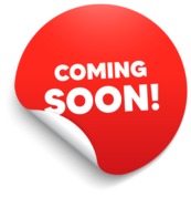 Illustrated sticker that says, "Coming Soon"
