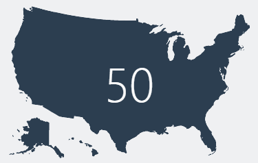 U.S. map with the number 50 overlaid