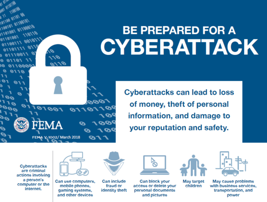 Cybersecurity involves preventing, detecting, and responding to cyber incidents, learn more at https://www.ready.gov/cybersecurity