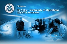 Snapshot of the Continuity of Operations (COOP) Awareness course's introductory slide