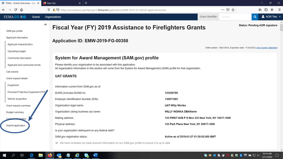 Reminder: The FY 2019 Assistance to Firefighters Grant Application 