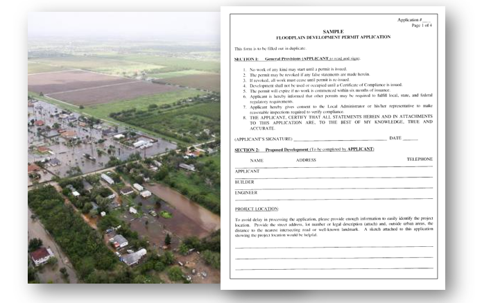 Floodplain Development Permit and Flooded Neighborhood
