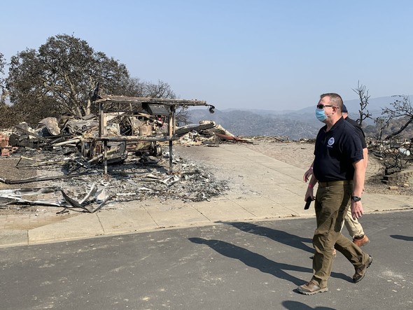 FEMA Administrator Pete Gaynor surveys wildfire damage in California