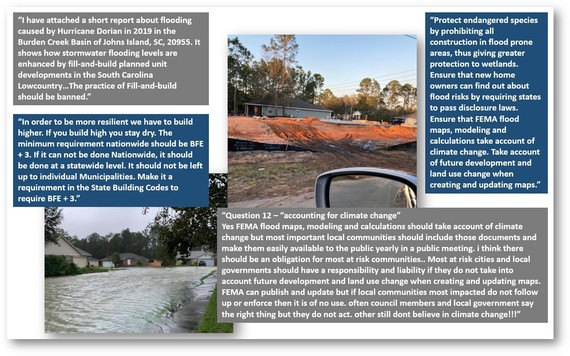 A sample of comments from the FEMA NFIP Federal Register Open Comment period on minimum floodplain standards