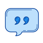 Blue comment box with quotation marks