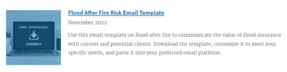 NFIP Flood After Fire email template